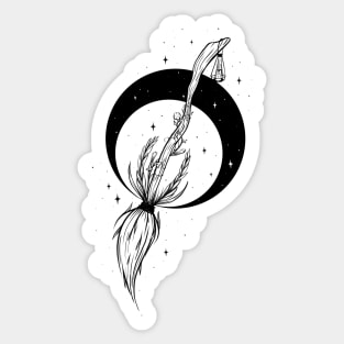 Broomstick Moon Sticker